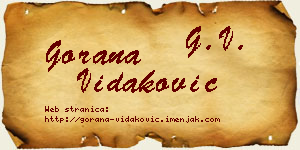 Gorana Vidaković vizit kartica